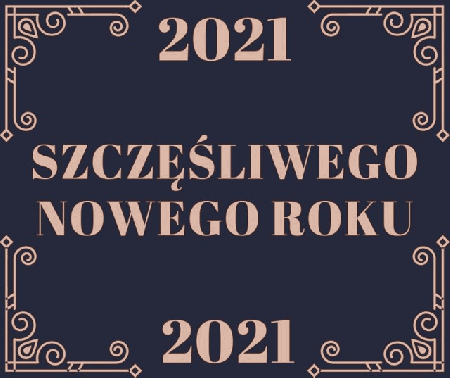Granatowa kartka szczęśliwego nowego roku 2021